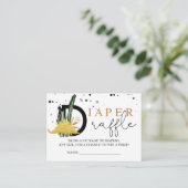 Safari Gold Dinosaurs Diaper Raffle Insert Informatiekaartje (Staand voorkant)