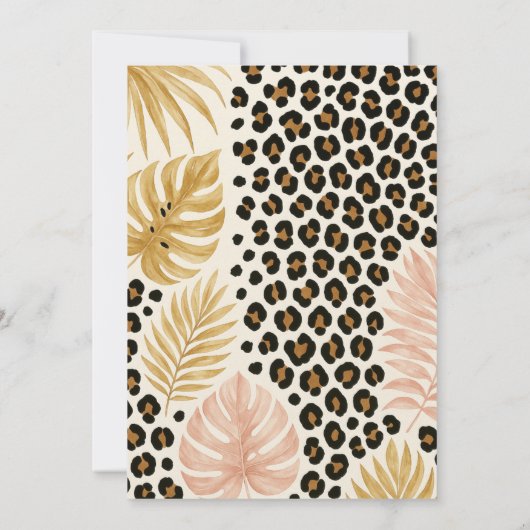 Safari Gold Leopard print Baby shower uitnodiging (Achterkant)