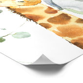 Safari Gray Gold Foliage Baby shower Welkom Poster (Hoek)