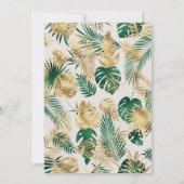 Safari Green Gold Ecru Neutral Baby shower Invite (Achterkant)