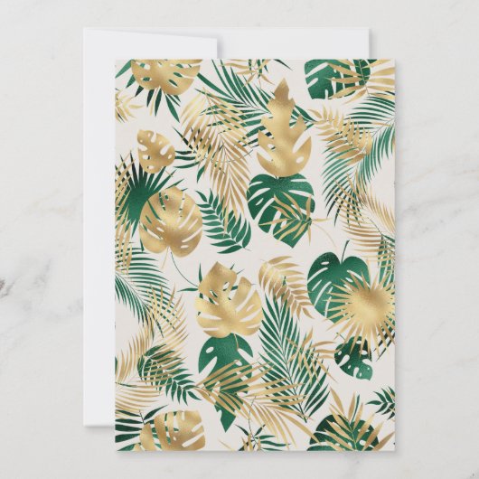 Safari Green Gold Ecru Neutral Baby shower Invite (Achterkant)