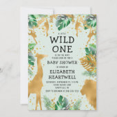 Safari Green Gold Neutral Baby shower Invitation (Voorkant)