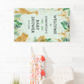 Safari Green Gold Neutral Baby shower Welkom Spandoek (Insitu)