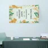 Safari Green Gold Neutral Baby shower Welkom Spandoek (Beurs)