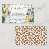 Safari Greenery Baby shower Book Request Card Visitekaartje (Voorkant / Achterkant)