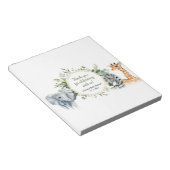 Safari greenery baby shower snoep bar wrappers notitieblok (Schuin)