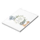 Safari greenery baby shower snoep bar wrappers notitieblok (Linkerzijde)