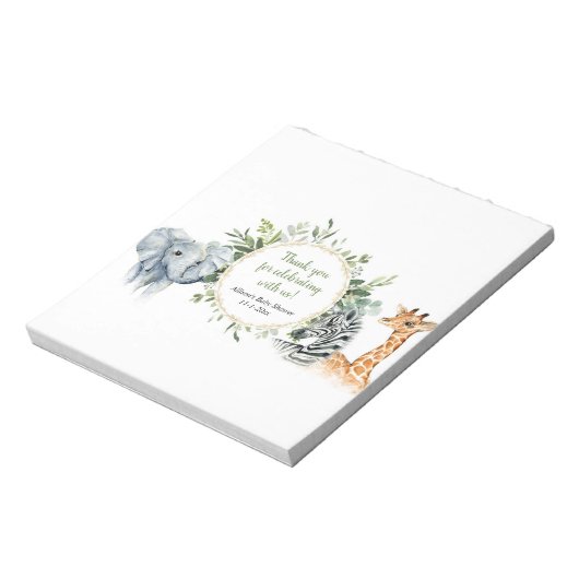 Safari greenery baby shower snoep bar wrappers notitieblok (Linkerzijde)