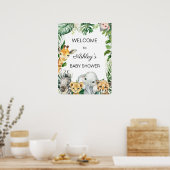 Safari Greenery Baby shower Welcome Poster (Keuken)
