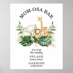 Safari Greenery Foliage Baby shower Mam-osa Bar Poster