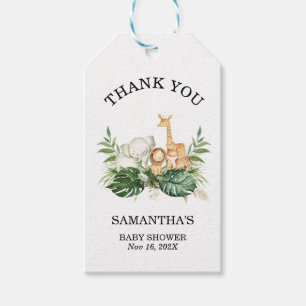 Safari Greenery Foliage Gender Neutral Baby shower Cadeaulabel