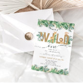 Safari Greenery Wild One Boy 1st Birthday Foto Kaart