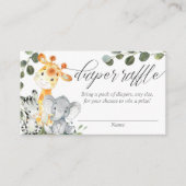 Safari groen gender neutraal luier verloting kaart (Voorkant)