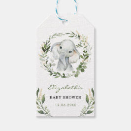 Safari groen gouden olifant Baby shower feest Cadeaulabel
