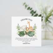 Safari groen loof geslachtsneutraal Baby shower Kaart (Staand voorkant)