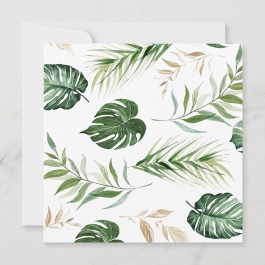 Safari groen loof geslachtsneutraal Baby shower Kaart (Achterkant)