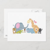 safari groep wit briefkaart (Voorkant / Achterkant)