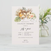 Safari Grote Katachtigen Koppels Bruiloft Kaart (Staand voorkant)