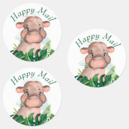 Safari Happy Mail nijlpaard stickers