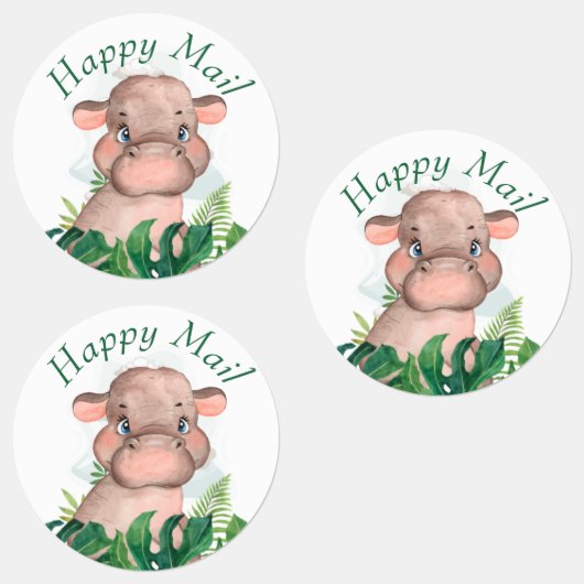 Safari Happy Mail nijlpaard stickers (Groep)