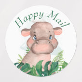 Safari Happy Mail nijlpaard stickers (Design 1)