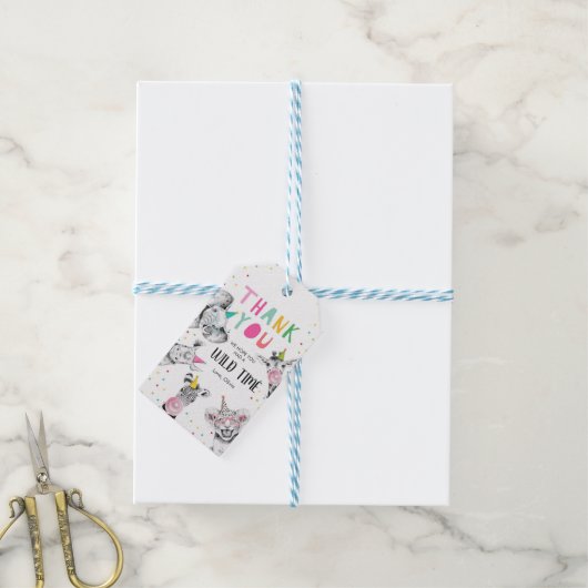 Safari Hartelijk dank voor het Oerwoud Zoo Party A Cadeaulabel (Met Touw)