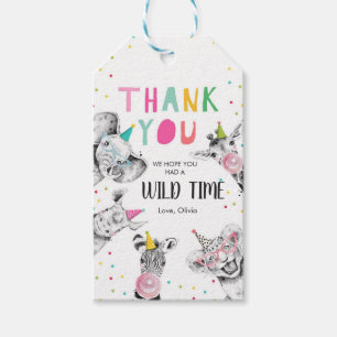 Safari Hartelijk dank voor het Oerwoud Zoo Party A Cadeaulabel
