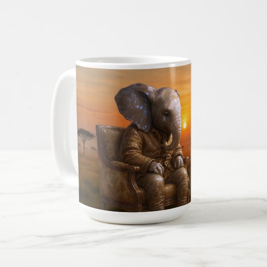 Safari Heer Olifant Koffiemok (Voorkant links)