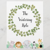 Safari Het Watering Hole Poster (Achterkant)