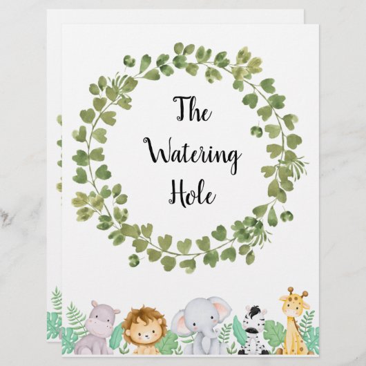 Safari Het Watering Hole Poster (Voorkant / Achterkant)