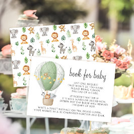 Safari Hete Luchtballon Boek voor Baby shower RSVP Kaartje