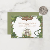 Safari Hippo Baby shower Luier Raffle Enclosure Notitiekaartje (Voorkant / Achterkant in situ)