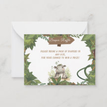 Safari Hippo Baby shower Luier Raffle Enclosure