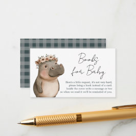 Safari Hippo Boho Baby shower Boeken Informatiekaartje