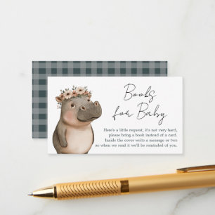 Safari Hippo Boho Baby shower Boeken Informatiekaartje