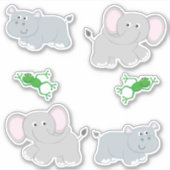 Safari Hippos en Olifanten Sticker (Voorkant)