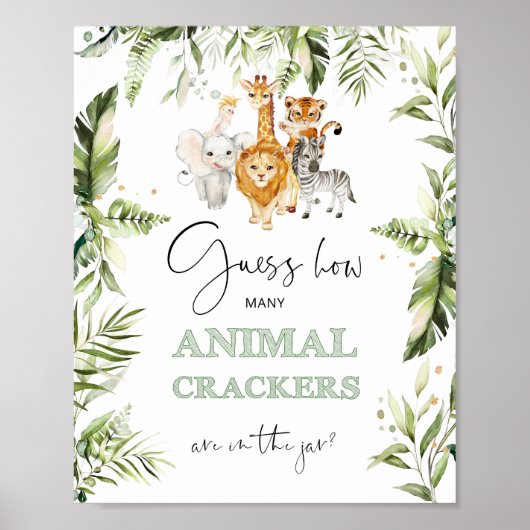 Safari Hoeveel dierlijke krakers in de pot Poster (Voorkant)