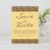 Safari-huwelijksuitnodiging met monogram 'Save the Save The Date (Staand voorkant)