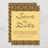 Safari-huwelijksuitnodiging met monogram 'Save the Save The Date (Voorkant / Achterkant)