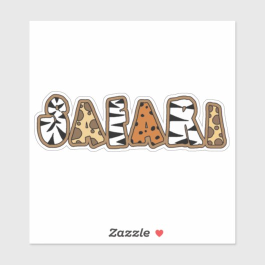 Safari in Animal Print Letters Sticker (Vel)