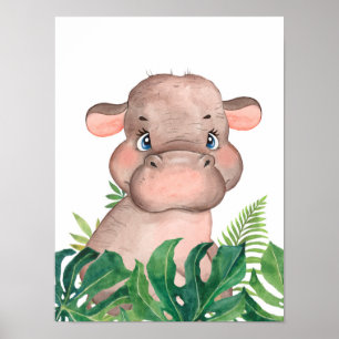 Safari In De Jungle Baby Nijlpaard Poster
