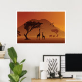 safari in het afrikaanse poster VANAF 8.99 (Thuiskantoor)