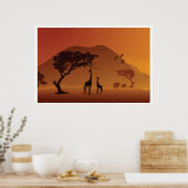 safari in het afrikaanse poster VANAF 8.99 (Keuken)