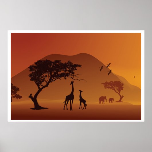 safari in het afrikaanse poster VANAF 8.99 (Voorkant)