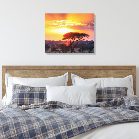 Safari in het Nationaal Park Serengeti Canvas Afdruk (Insitu (Slaapkamer))
