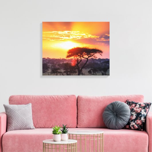 Safari in het Nationaal Park Serengeti Canvas Afdruk (Insitu (Woonkamer))