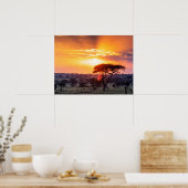 Safari in het Nationaal Park Serengeti Poster (Keuken)