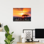 Safari in het Nationaal Park Serengeti Poster (Thuiskantoor)
