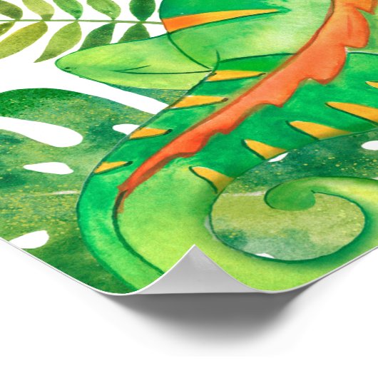 Safari in het Oerwoud Baby Iguana Poster (Hoek)