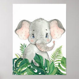 Safari in het Oerwoud Baby olifant Poster